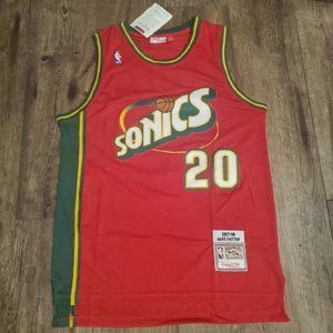 Gary Payton Supersonics Red Throwback Stitched Mens Jersey New